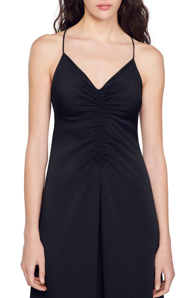 SANDRO Praline V-Neck Dress, Alternate, color, 