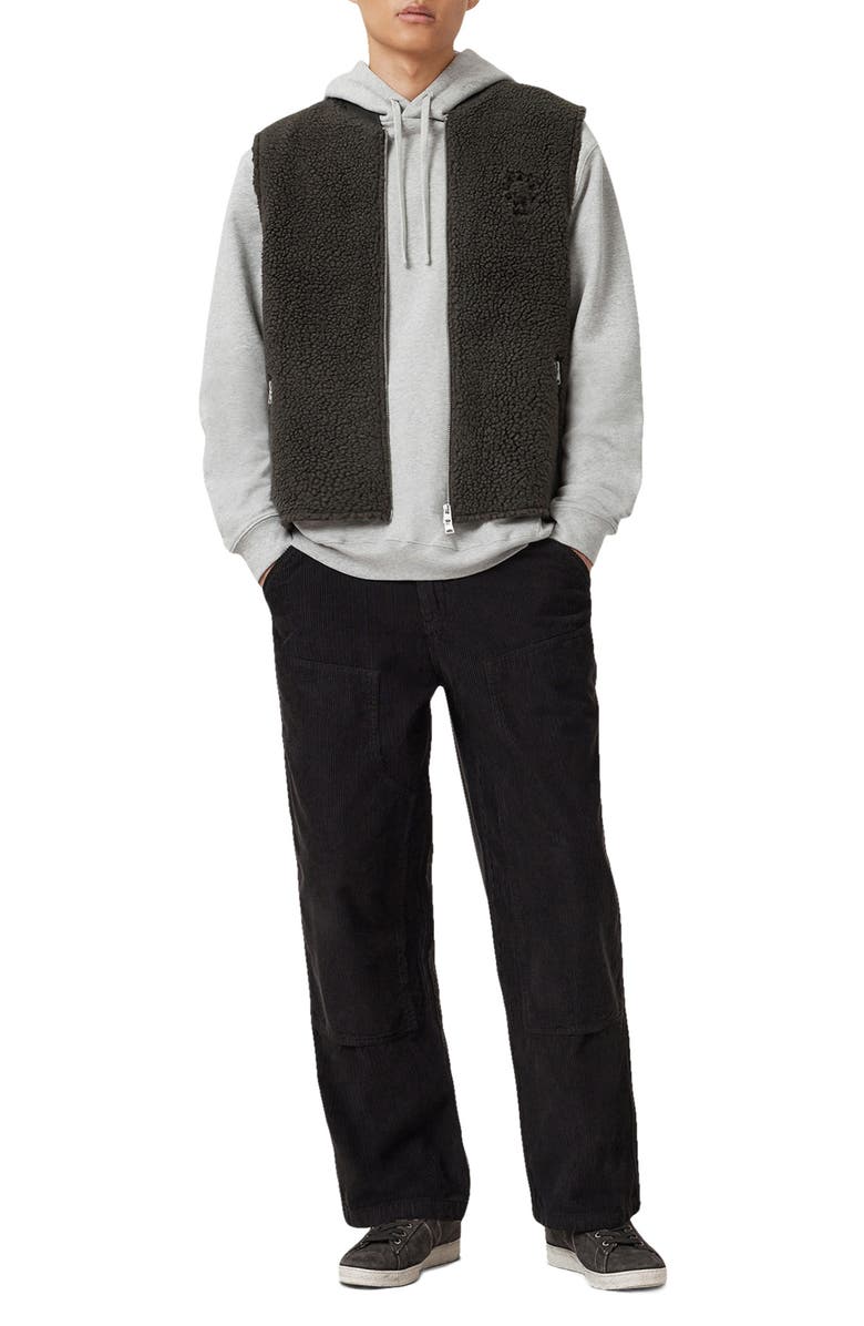 AllSaints Otis Fleece Vest, Alternate, color, Dark Brown
