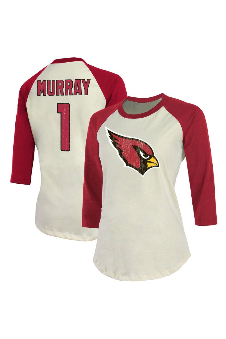 Women's Fanatics Branded Kyler Murray Cream/Cardinal Arizona Cardinals Player Raglan Name & Number 3/4-Sleeve T-Shirt, Main, color, Cream
