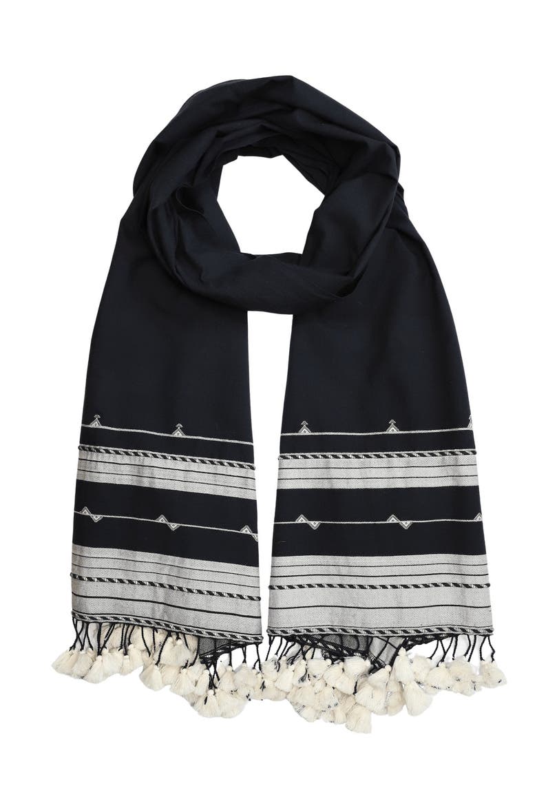 Black Kutch Scarf, Alternate, color, Black