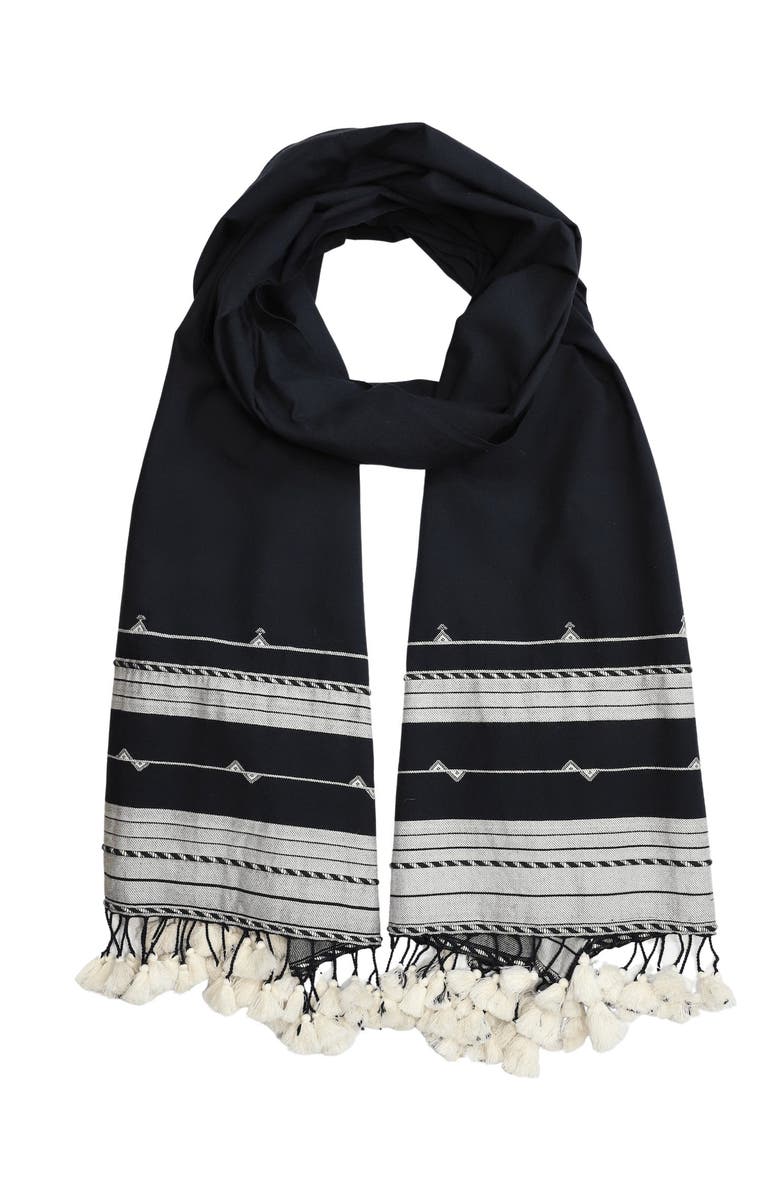 Passion Lilie Black Kutch Scarf, Alternate, color, Black