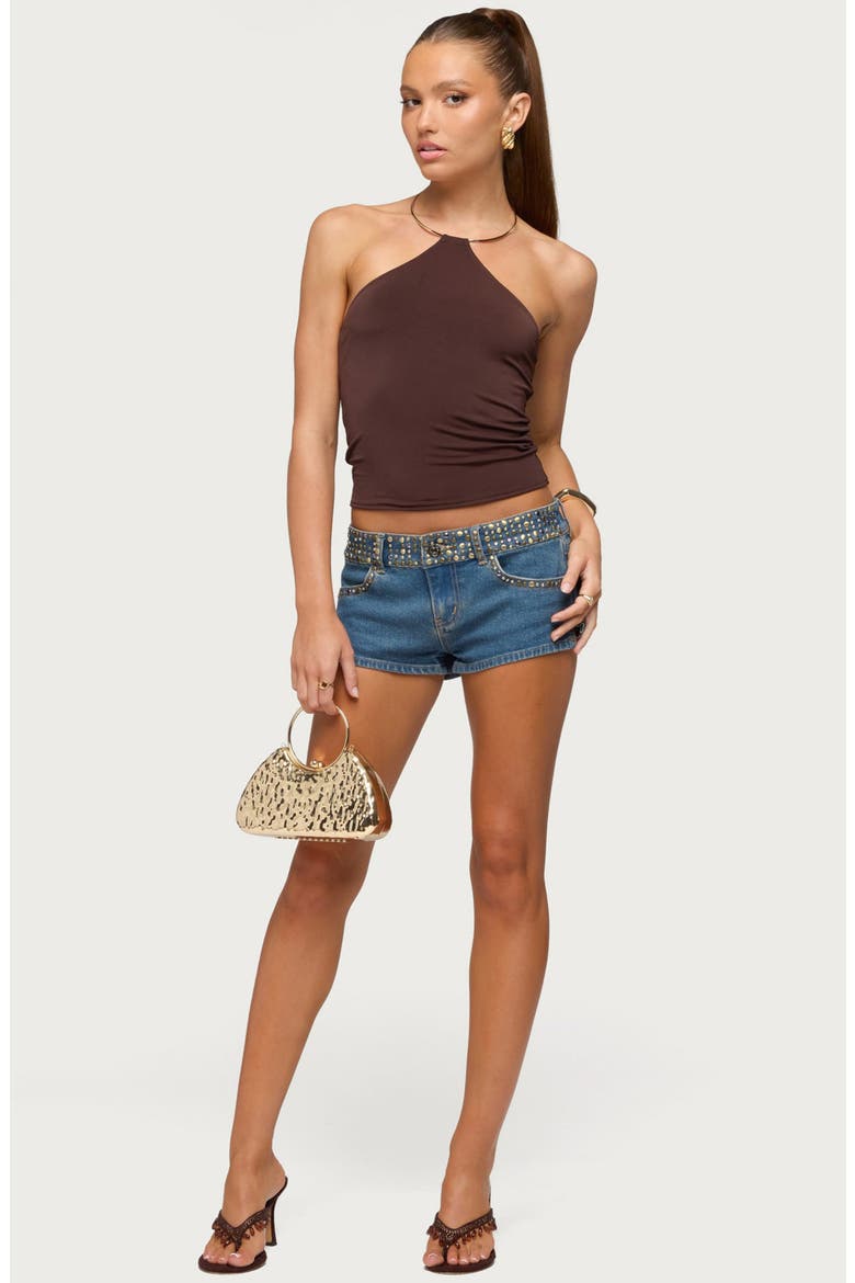 Libie Ring Halter Top, Alternate, color, BROWN