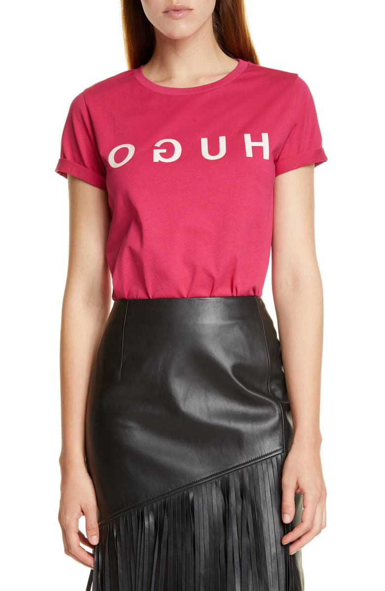 HUGO Denna Crewneck Tee, Main, color, 