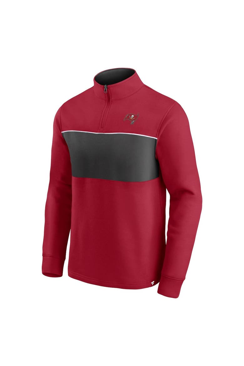 Men's Fanatics Branded Red/Pewter Tampa Bay Buccaneers Block Party Quarter-Zip Jacket, Alternate, color, Red