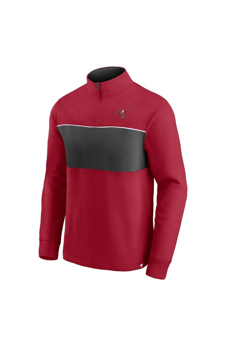 FANATICS Men's Fanatics Branded Red/Pewter Tampa Bay Buccaneers Block Party Quarter-Zip Jacket, Alternate, color,