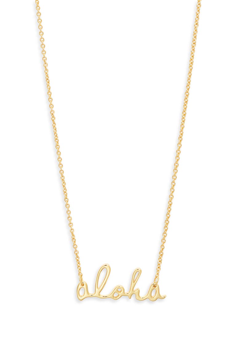 Small Simply Aloha Necklace, Main, color, GOLD