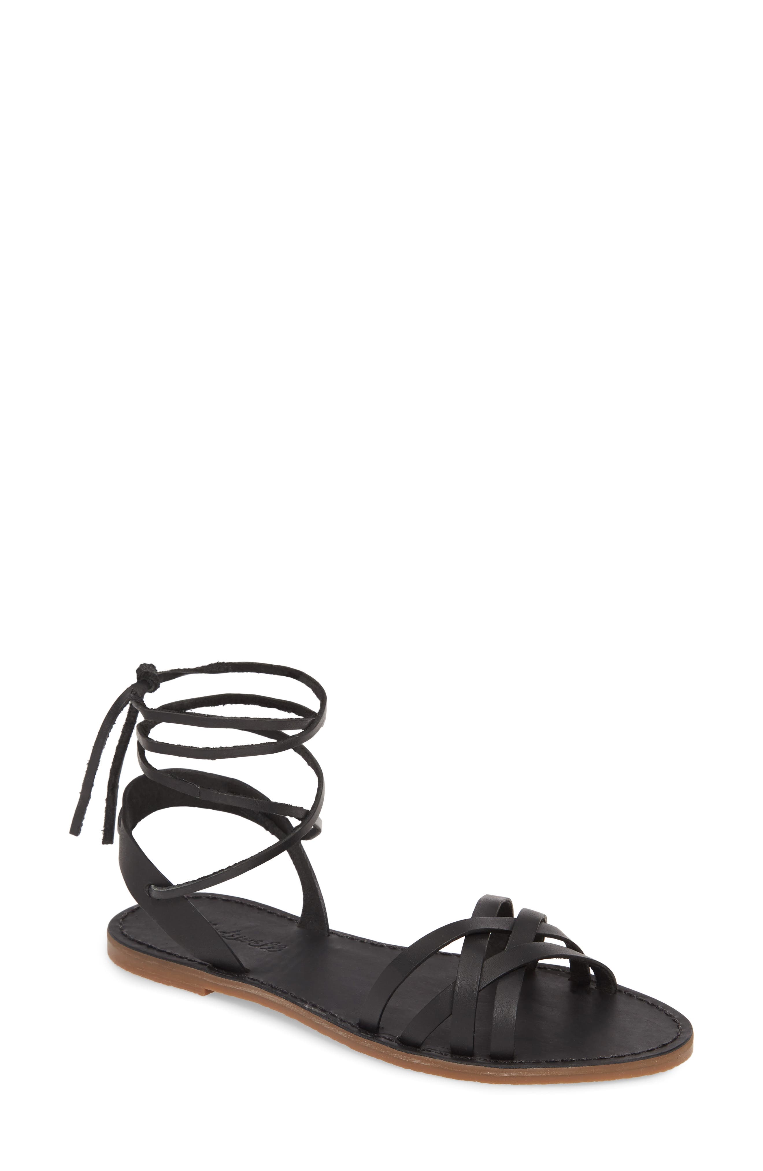 Madewell The Boardwalk Woven Lace Up Sandal, Main, color, 