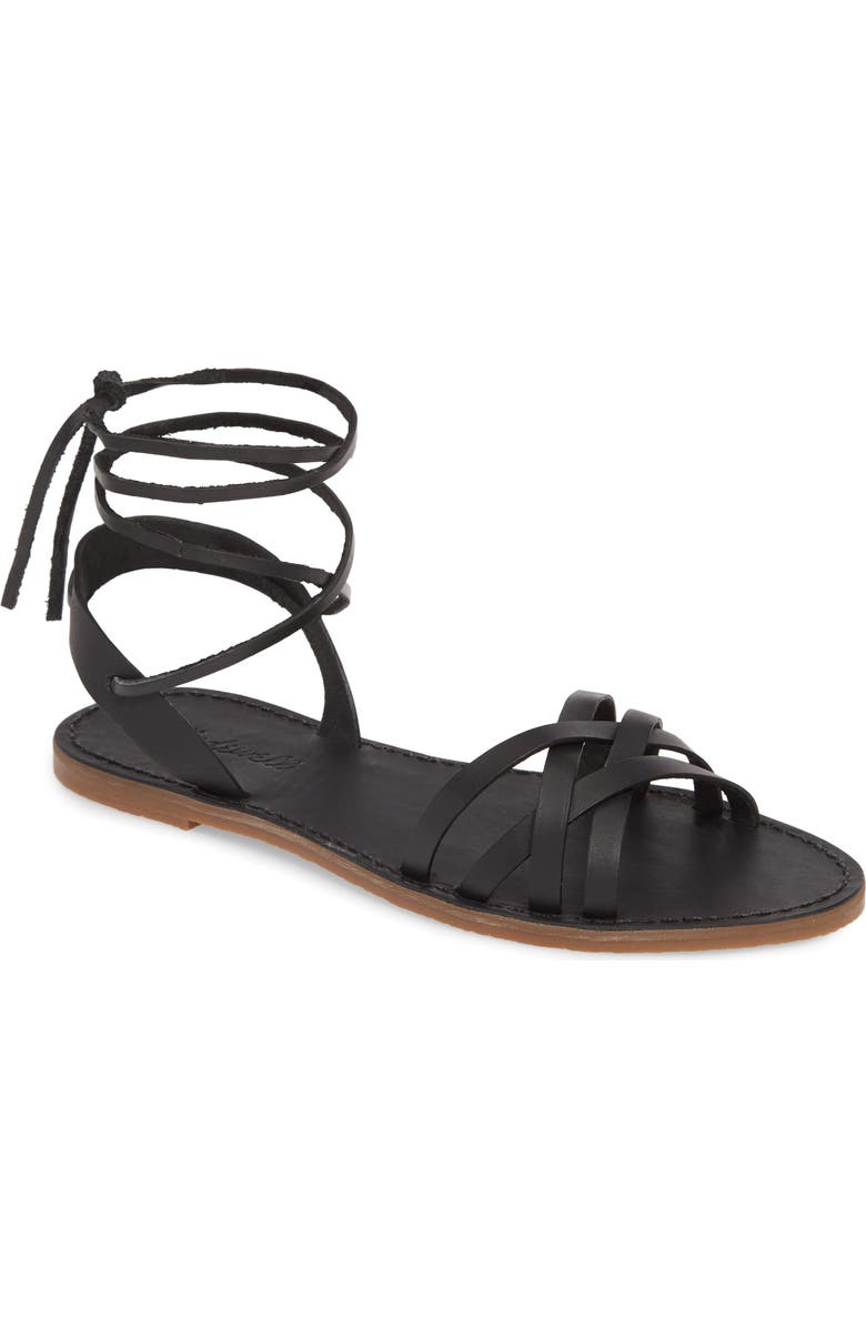 Madewell The Boardwalk Woven Lace Up Sandal, Main, color,