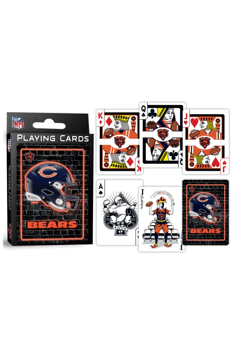 Chicago Bears Neon Playing Cards, Alternate, color, Multicolor