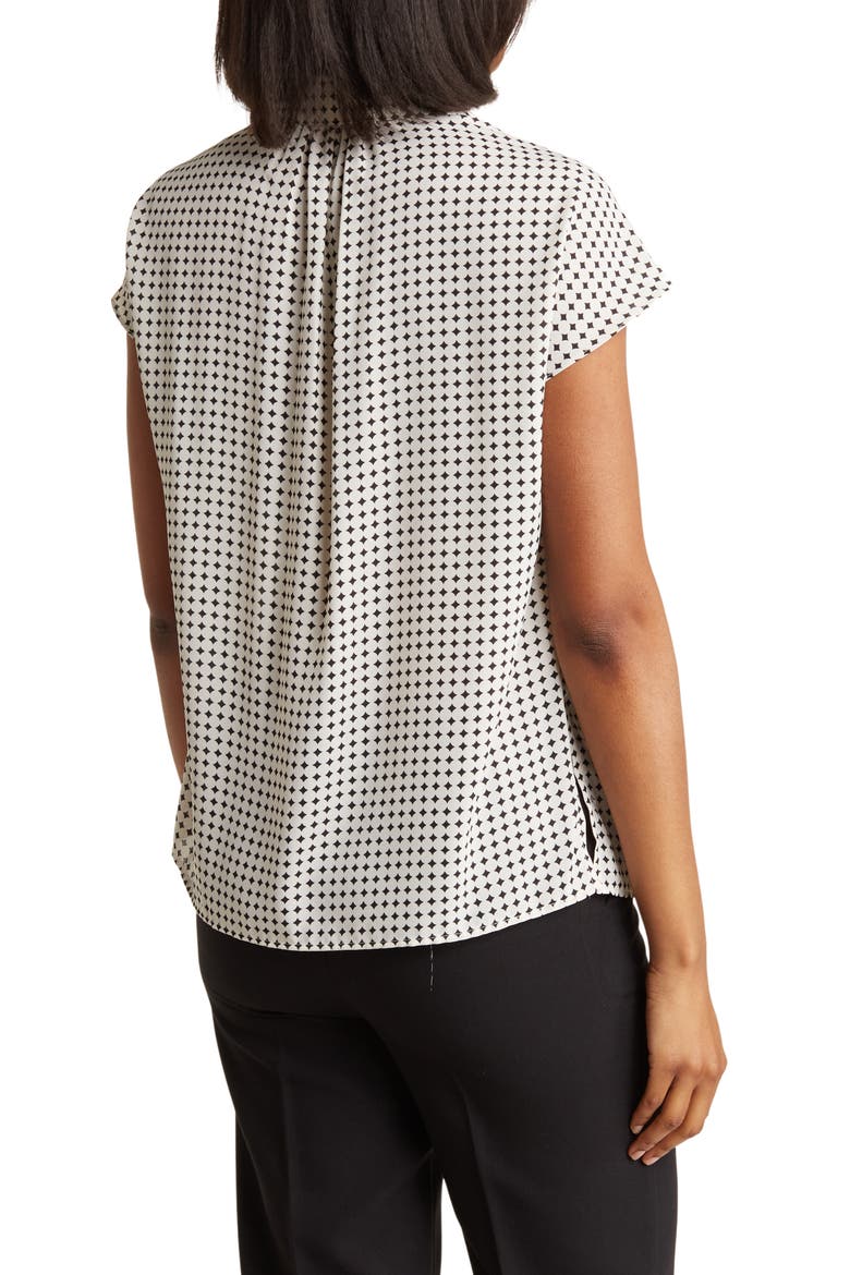 Short Sleeve Popover Blouse, Alternate, color, IVRY/ BLCK MDM STAR DOT