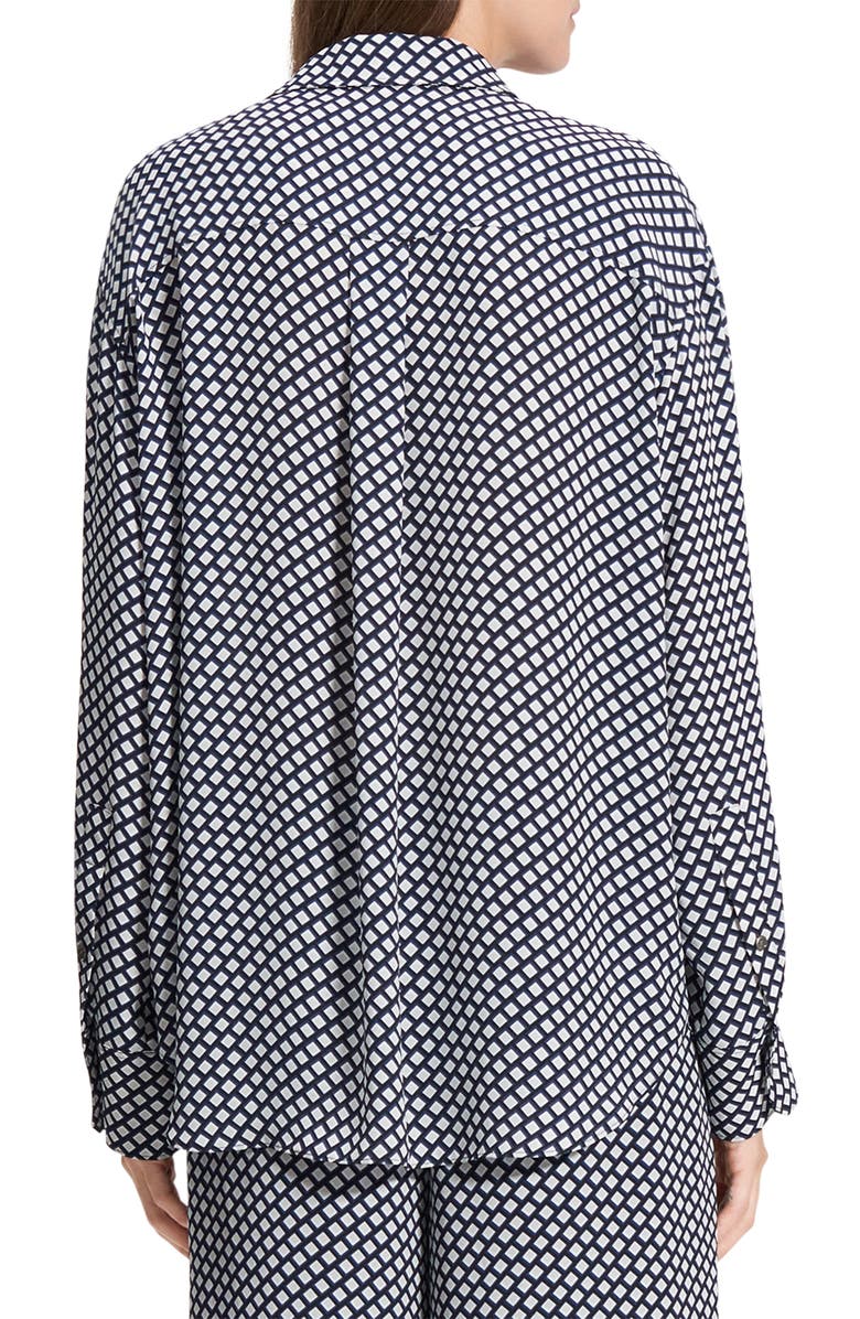 Theory Geo Print Relaxed Button-Up Shirt, Alternate, color, Sapphire Multi