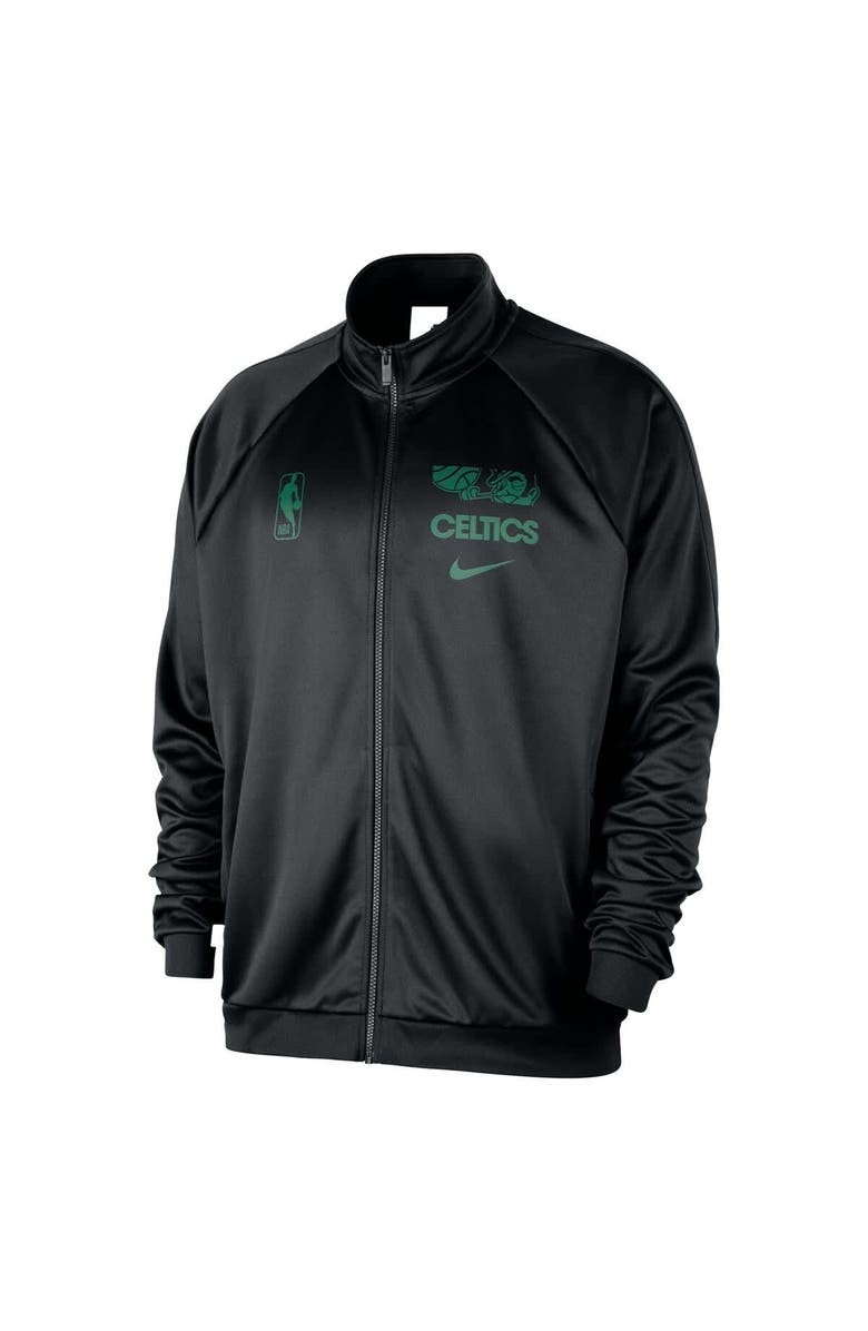 Nike Men's Nike Black Boston Celtics Courtside Pique Club Full-Zip Track Jacket, Alternate, color, Black