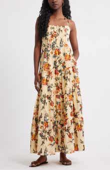 Treasure & Bond Tie Shoulder Tiered Maxi Dress