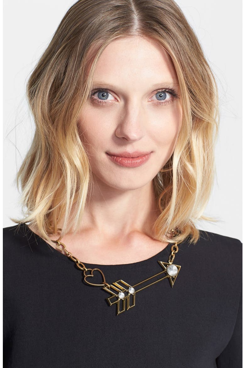 Arrow Charm Necklace, Main, color, GOLD