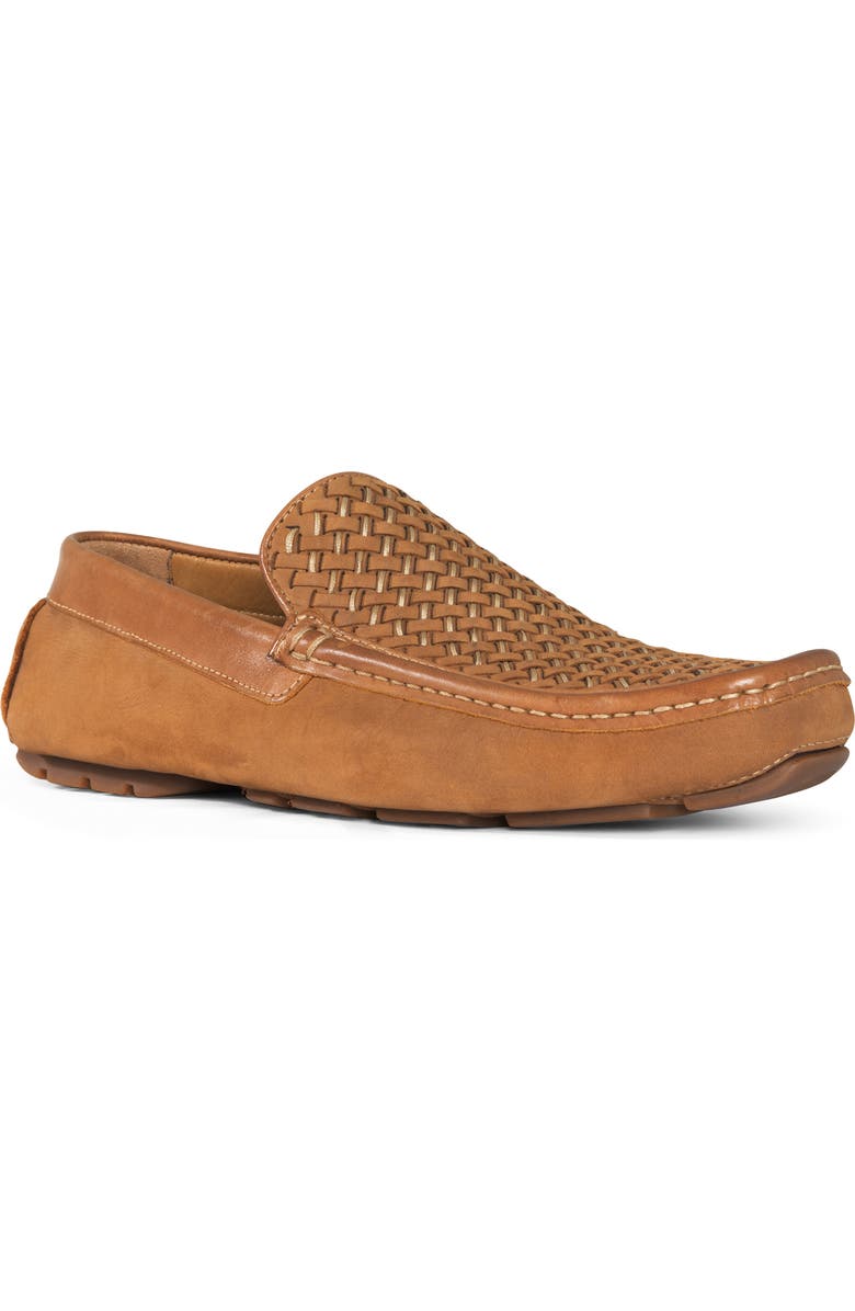 Donald Pliner Damiano Woven Moc Toe Loafer, Main, color, Saddle