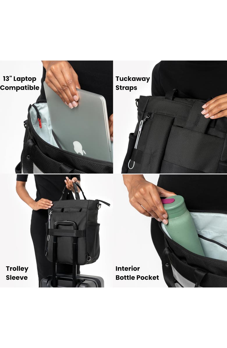 Sherpani Soleil Anti-theft Tote/Backpack/Crossbody, Teal, Alternate, color, Sterling