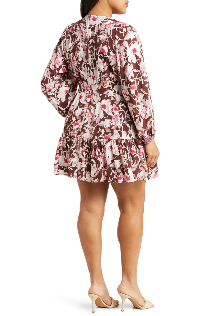 Chelsea28 Floral Tiered Long Sleeve Dress, Alternate, color, 