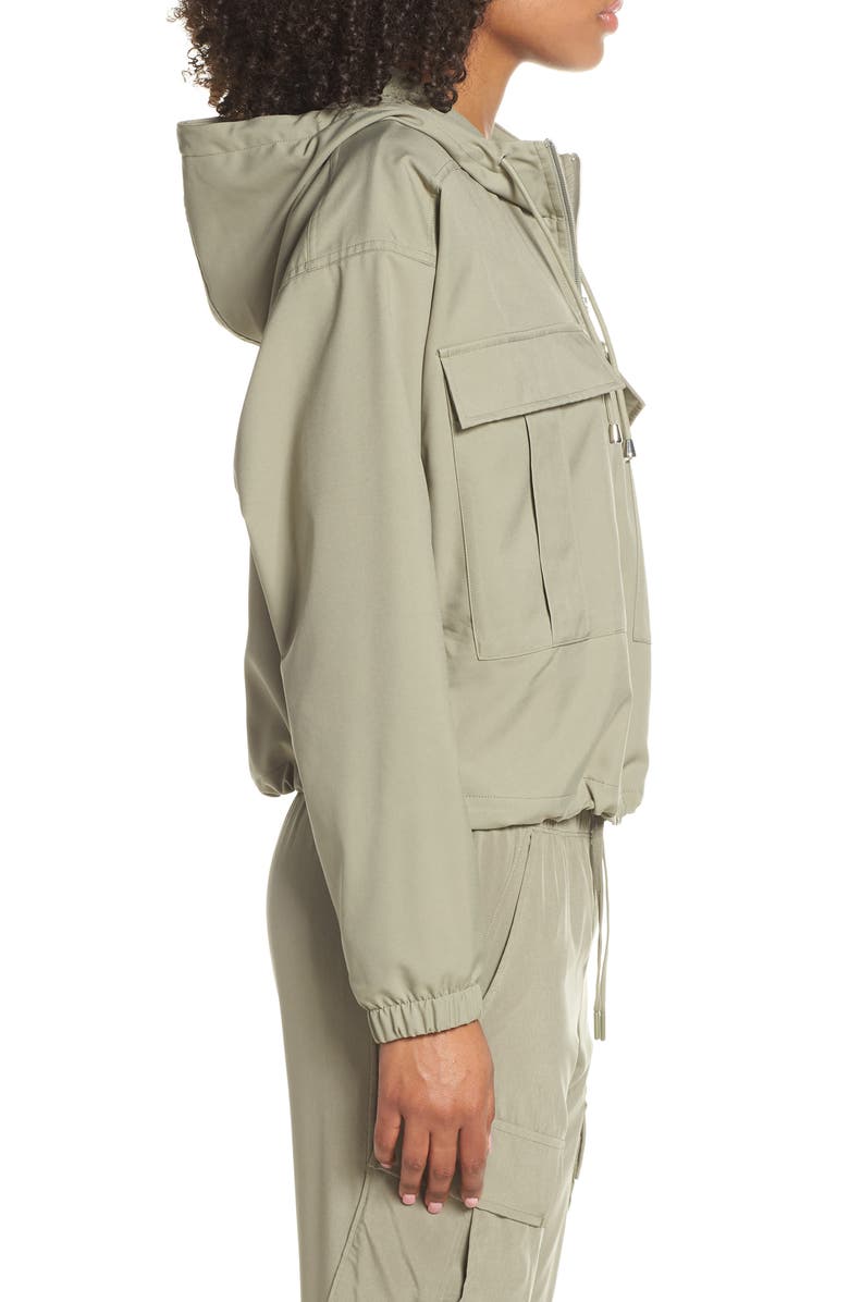 Zella Cameron Cargo Hooded Bomber Jacket, Alternate, color, 
