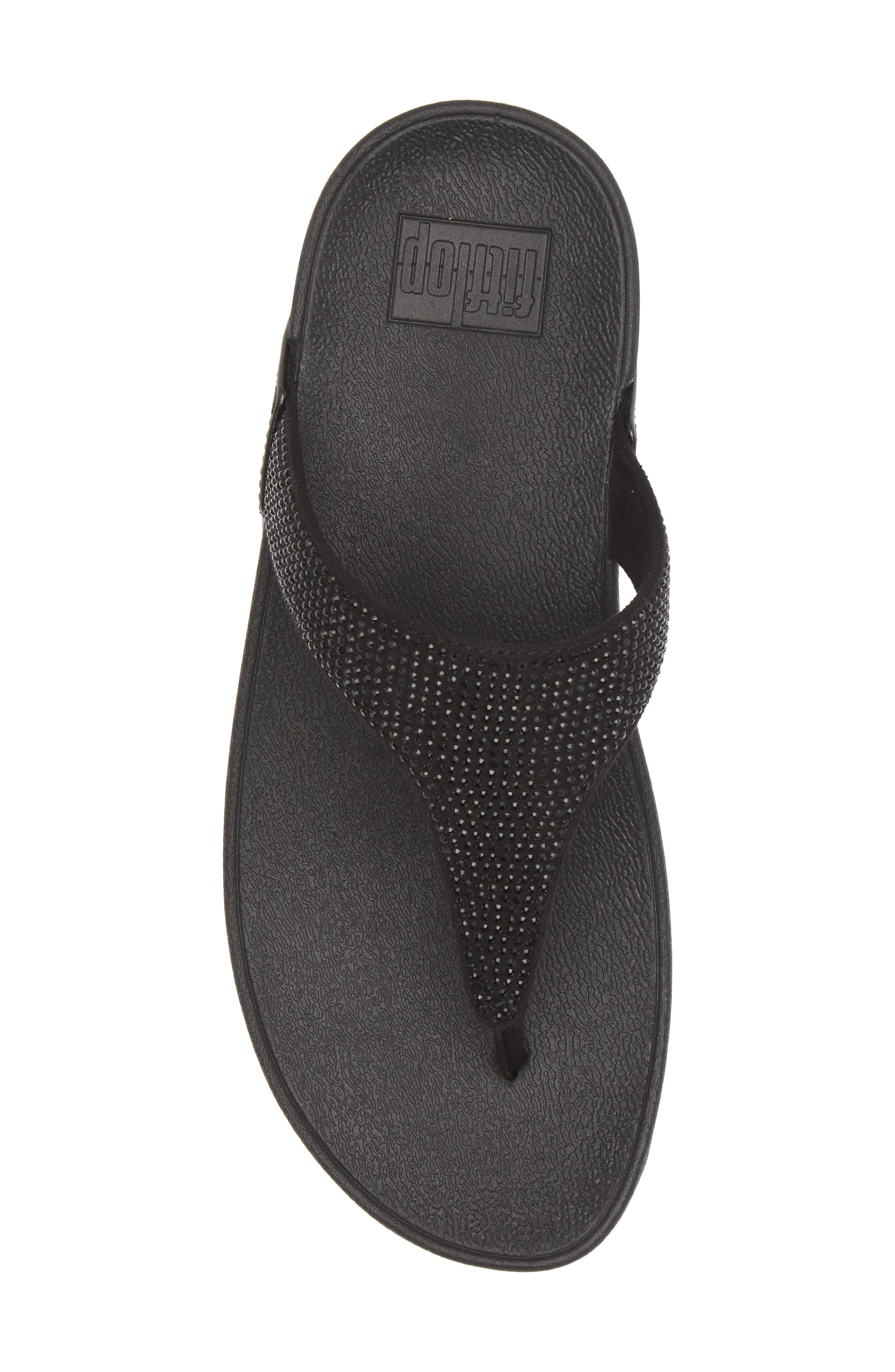 FitFlop Lulu Embellished Flip Flop, Alternate, color, All Black