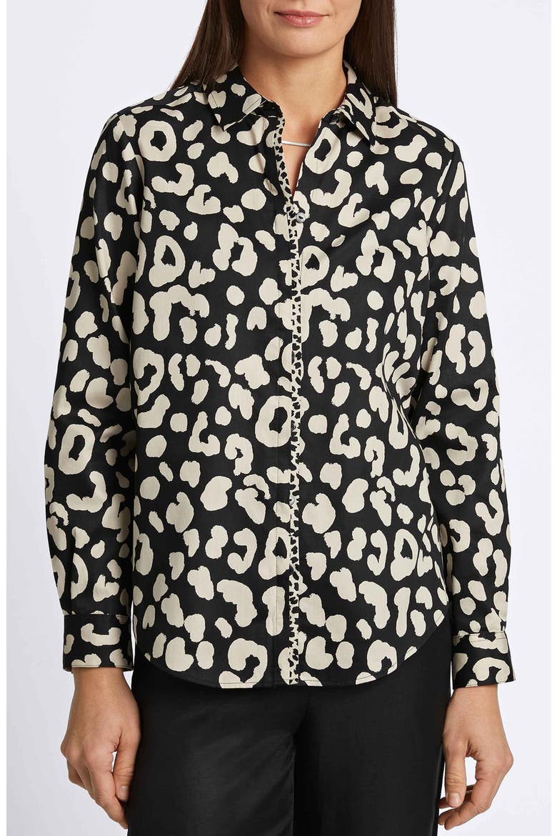Cheetah Print Shirt, Main, color, SILVER BIRCH/BL