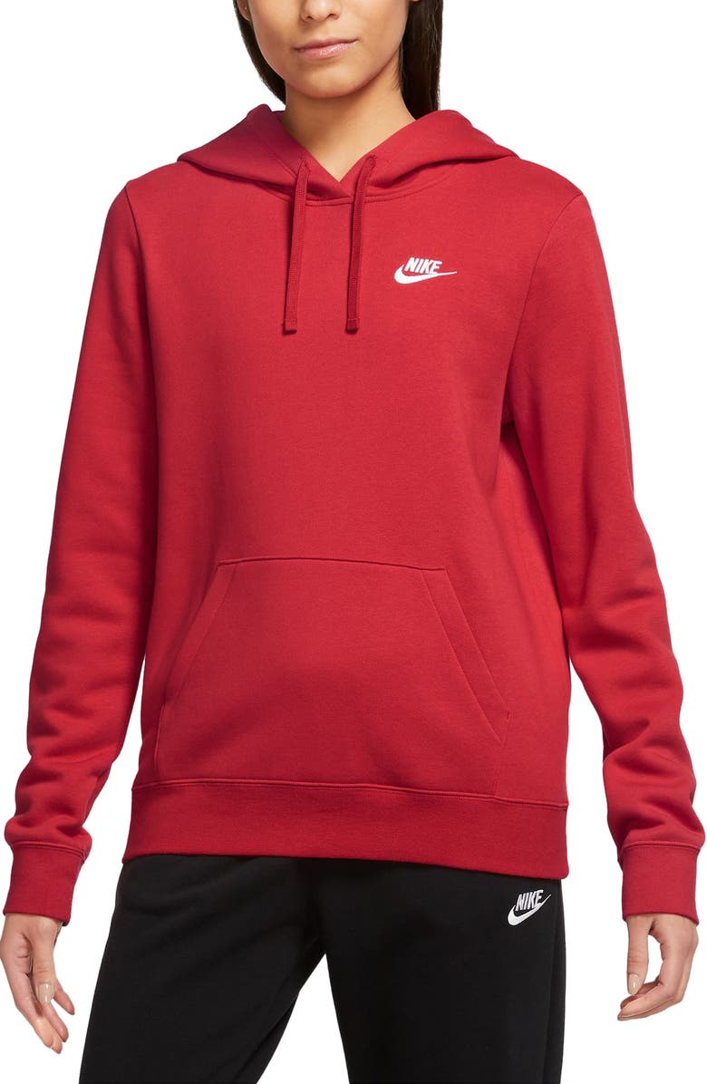 Nike Sportswear Club Fleece Hoodie, Main, color, Unvred/White
