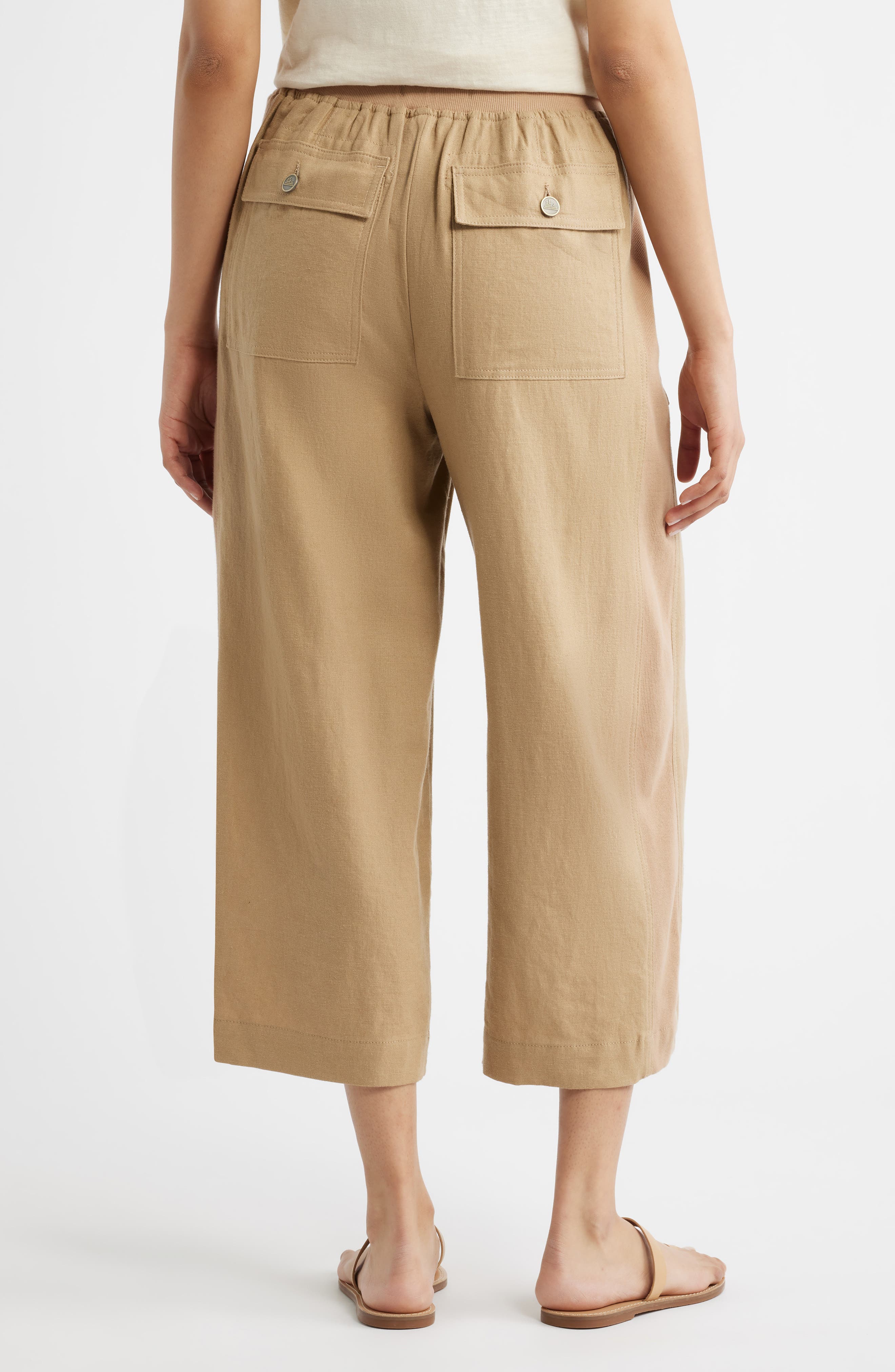 Patch Pocket Crop Drawstring Pants - image 2