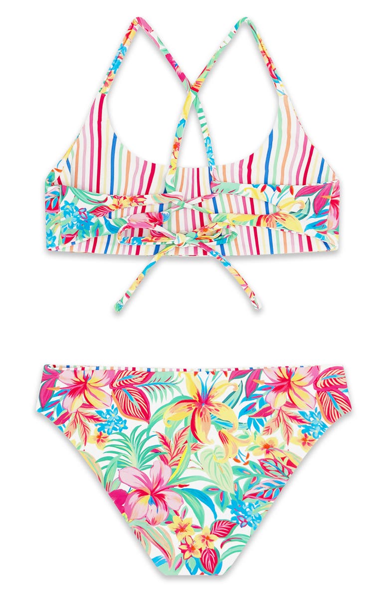 Feather 4 Arrow Kids' Waverly Reversible UPF 50+ Two-Piece Swimsuit, Alternate, color, Pink Multi