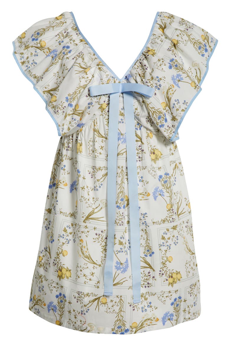 Cecily Floral Cotton Babydoll Minidress, Alternate, color, WHITE/ MULTI