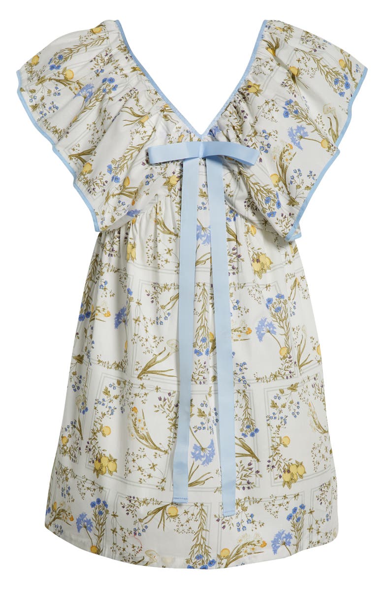 SUGARLIPS Cecily Floral Cotton Babydoll Minidress, Alternate, color, White/ Multi