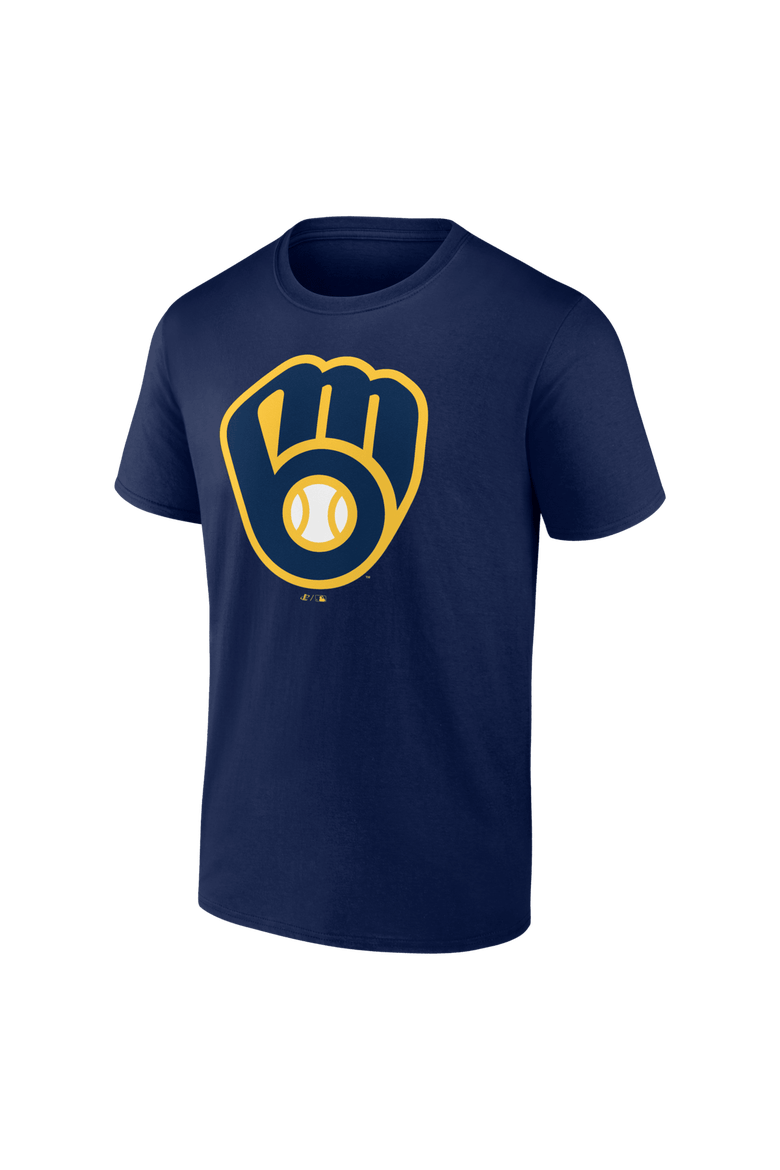 Men's Logo Athletic Navy Milwaukee Brewers Official Logo T-Shirt, Alternate, color, Navy