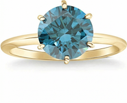 Bliss Diamond 2Ct Blue Diamond Solitaire Engagement Ring in 14k or Gold Lab Grown