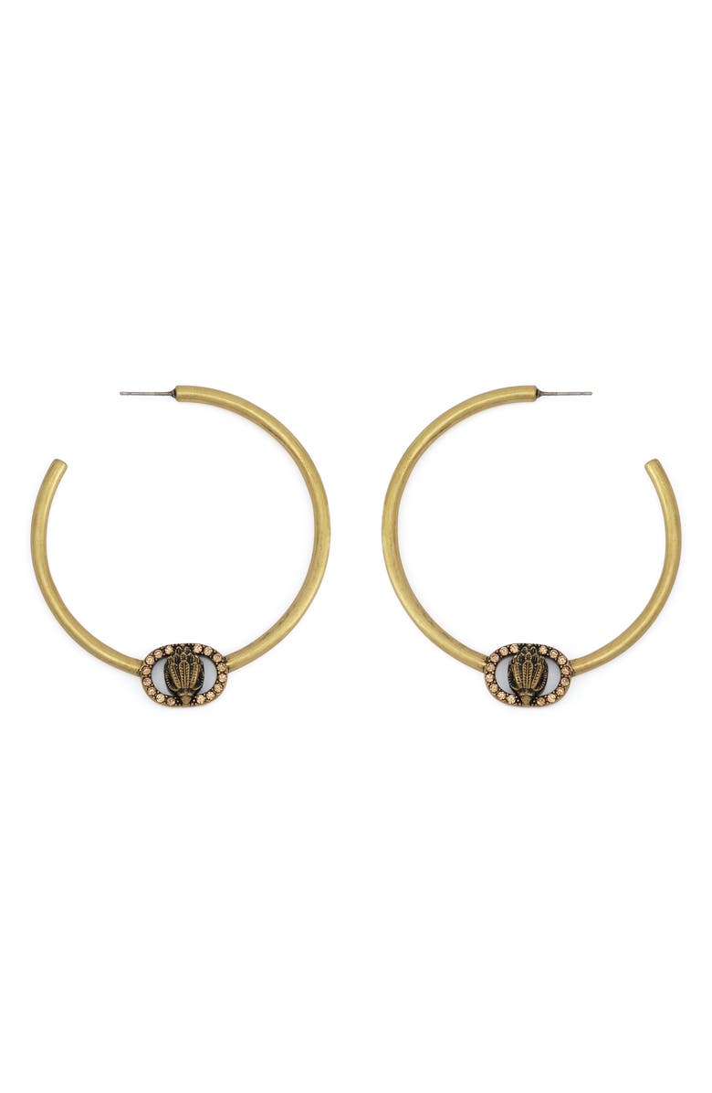 Kurt Geiger London Large Chelsea Hoop Earrings, Alternate, color, Brass