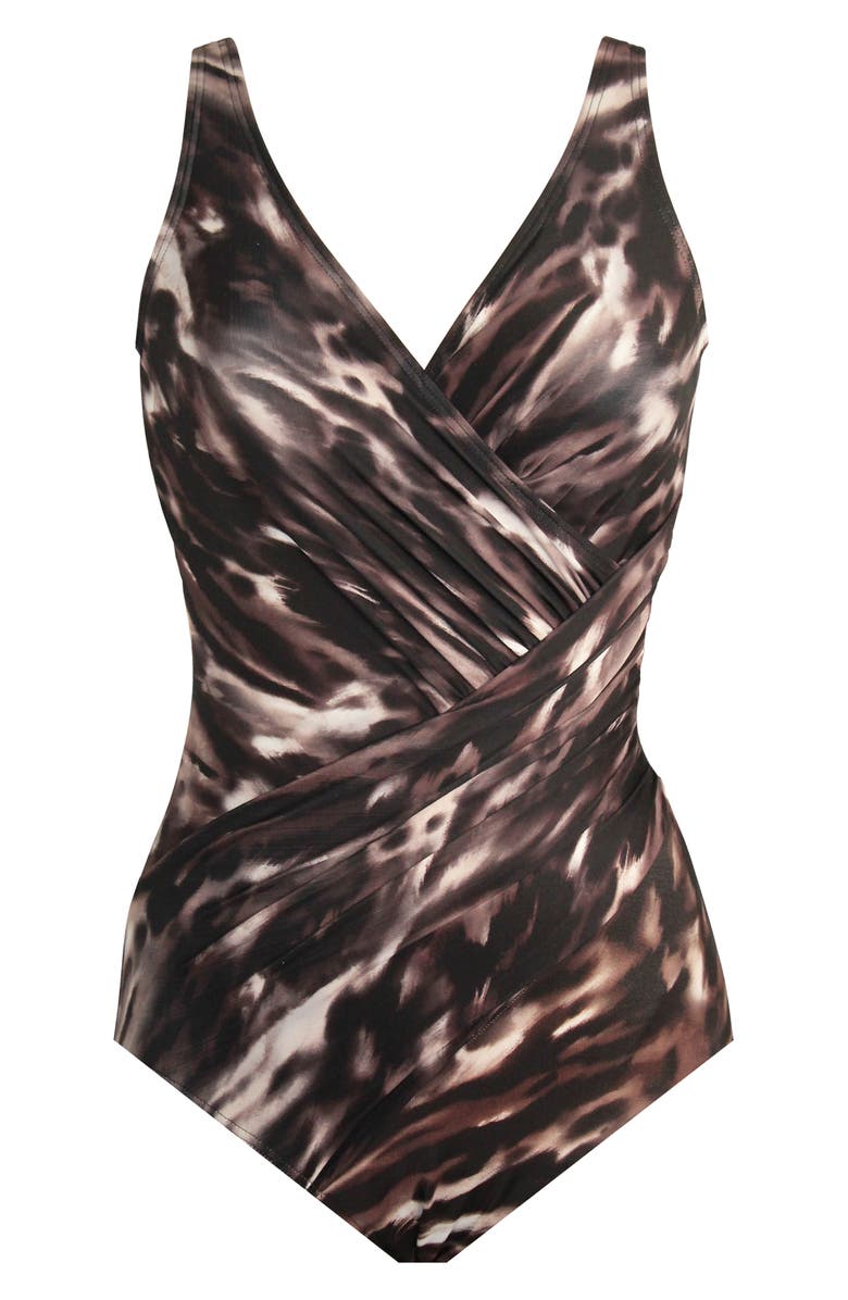 Miraclesuit<sup>®</sup> Tempest Oceanus One-Piece Swimsuit, Alternate, color, Black/ Brown