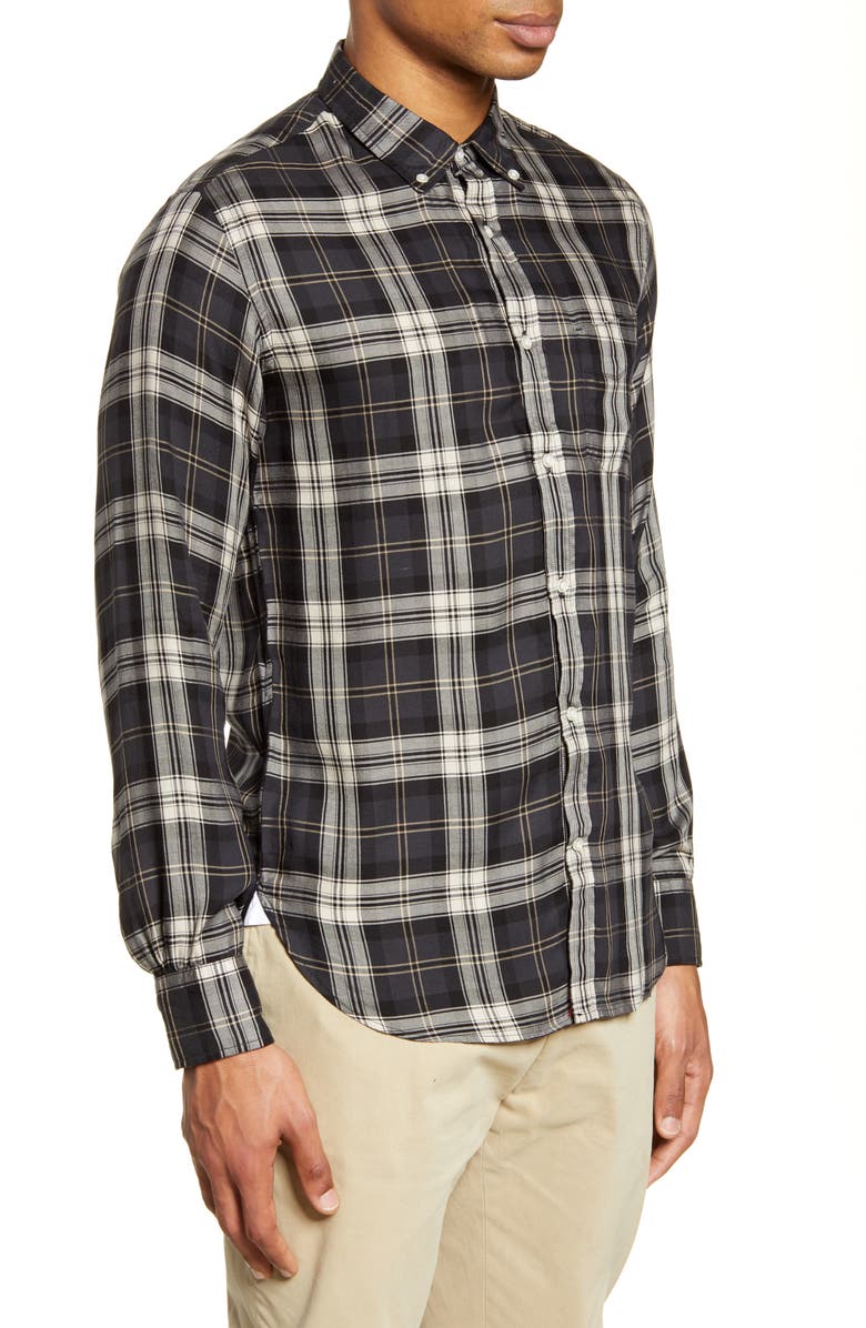 Officine Générale Plaid Button-Down Shirt, Alternate, color, 