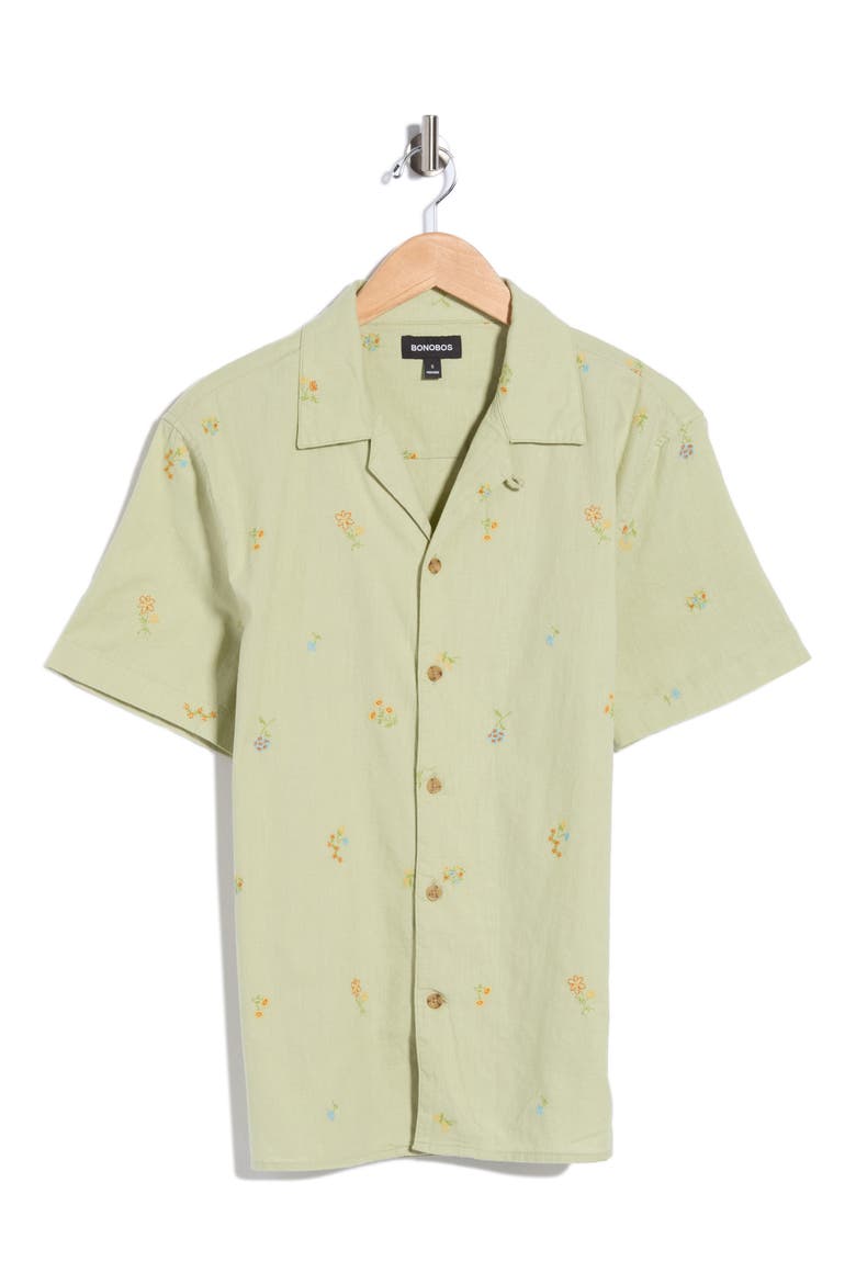 Riviera Cabana Camp Shirt, Alternate, color, SWAMP NEEDLEPOINT FLORAL
