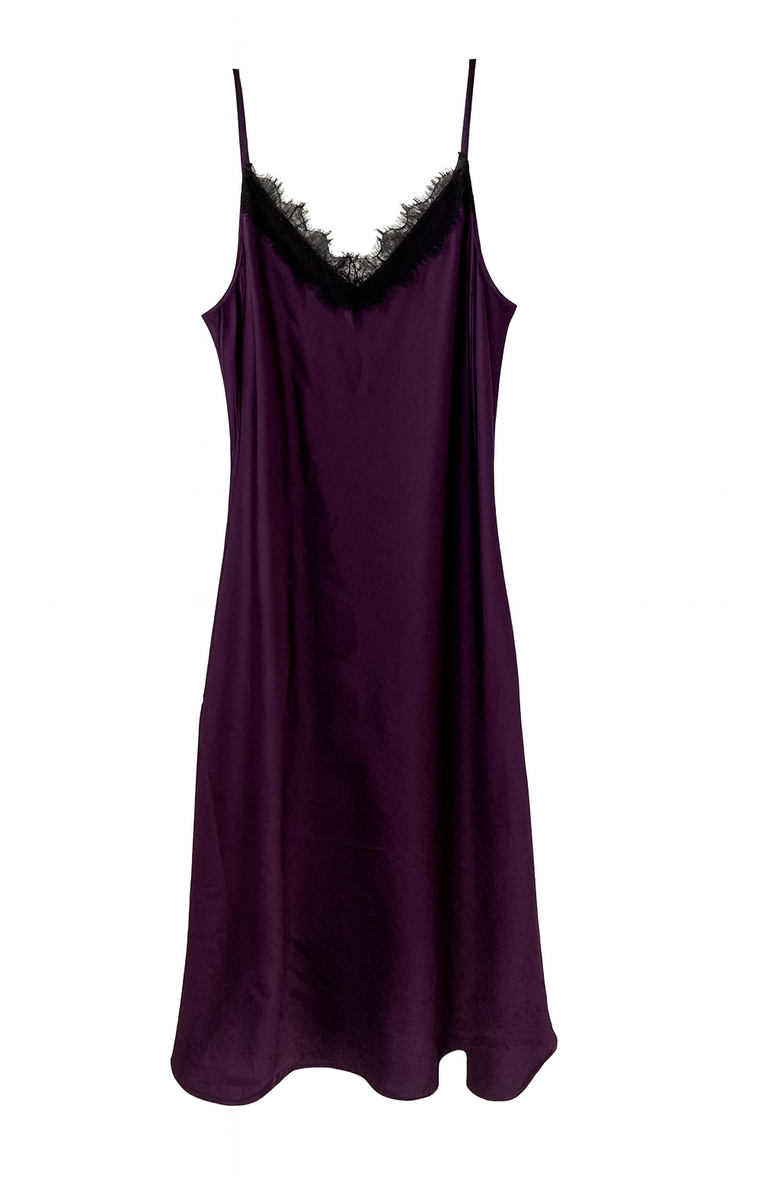BAACAL Eva Lace Slip Dress, Main, color, Plum/ Black
