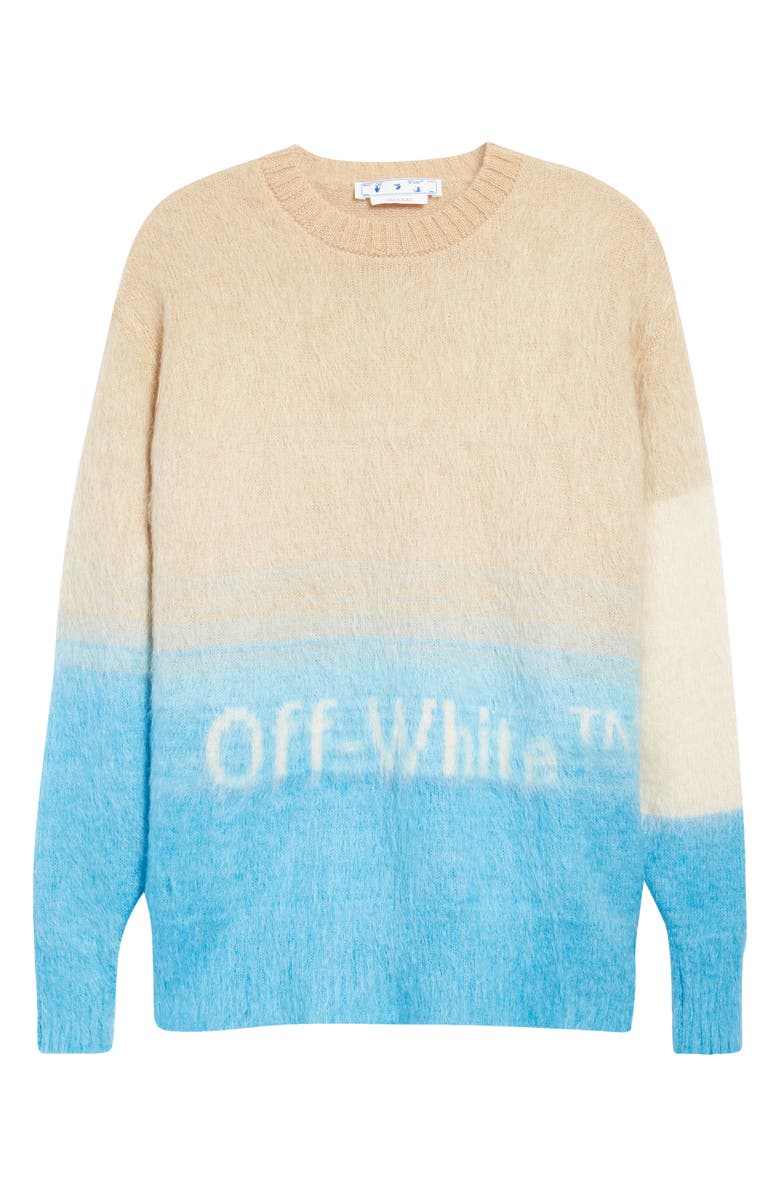 Off-White Helvetica Logo Mohair Blend Sweater, Alternate, color,