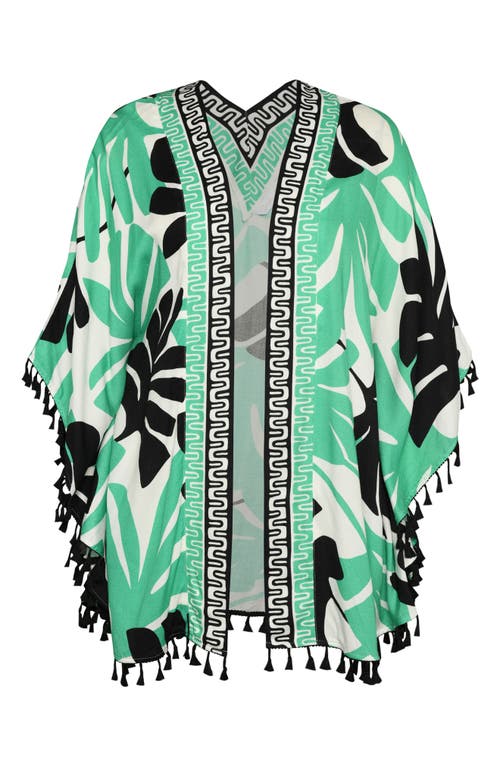 Sunshine 79 Monstera Tassel Trim Cover-up In Green