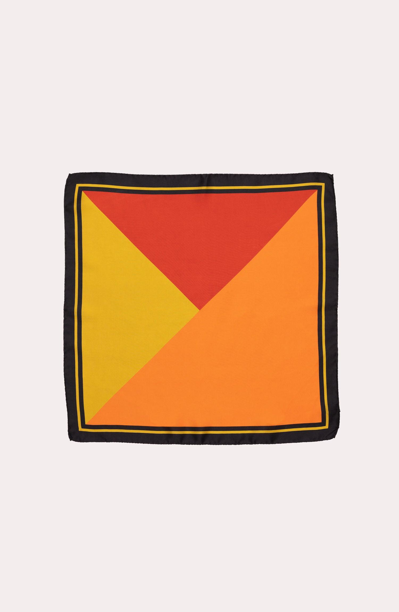 Seymoure Luxury Group Breathable Versatile Summer Scarf, Main, color, Orange / Gold / Red / Black