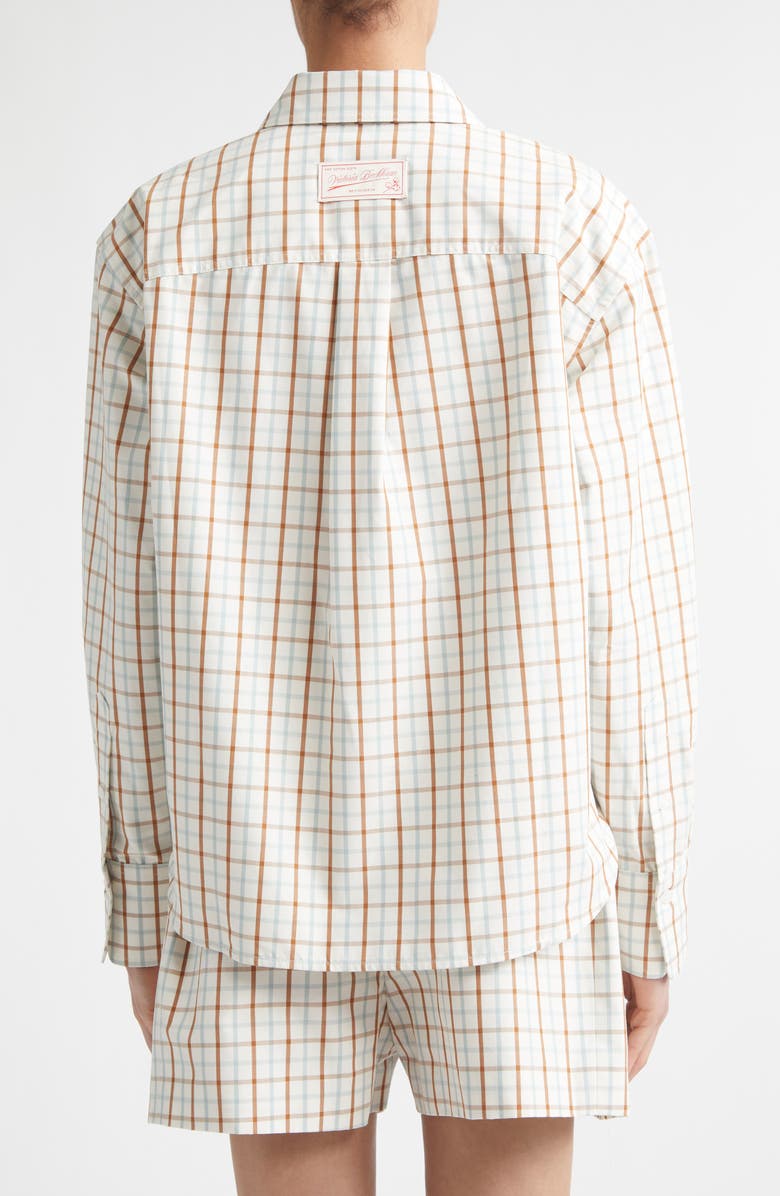 Victoria Beckham Ellys Check Cotton Poplin Button-Up Shirt, Alternate, color, Multi / White Check