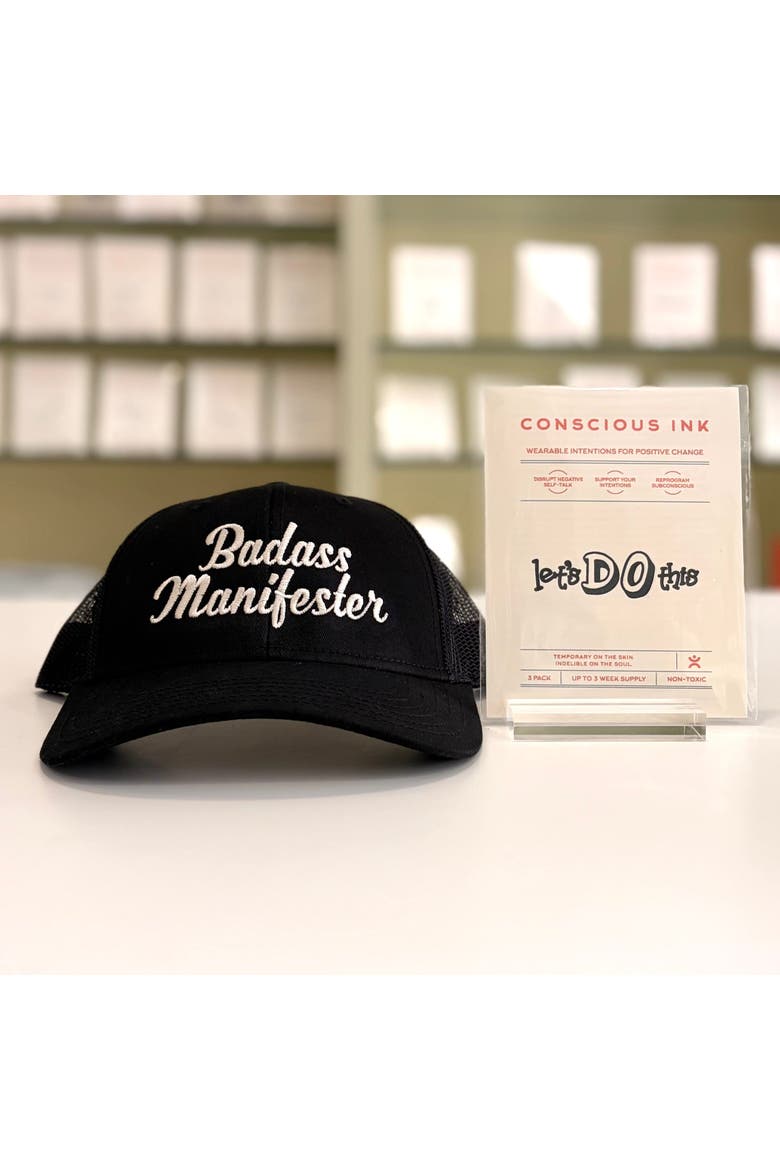 Badass Manifester Eco Trucker + Ink, Alternate, color, Black
