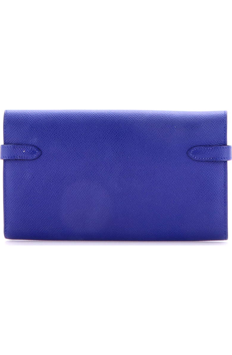 Pre-Owned Hermes Kelly Wallet Epsom Long, Alternate, color, Bleu Electrique