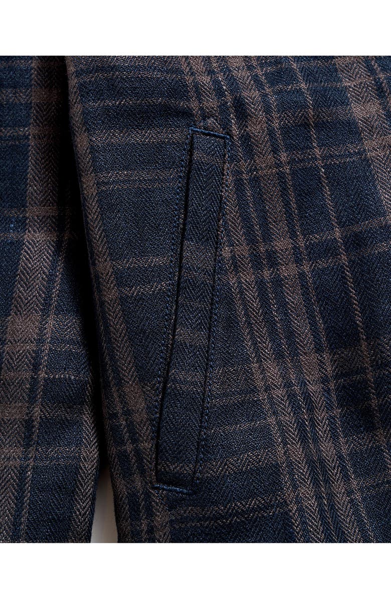 Billy Reid Plaid Linen Trucker Jacket, Alternate, color, Carbon Blue Multi