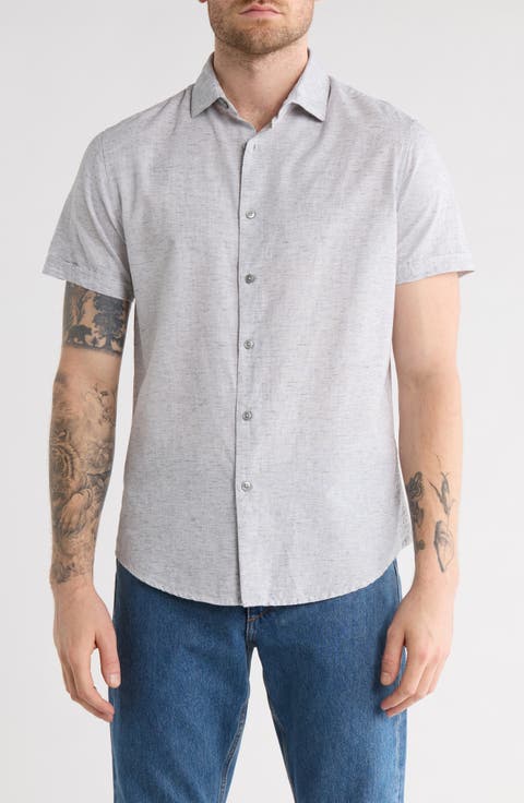 Short Sleeve Melange Shirt