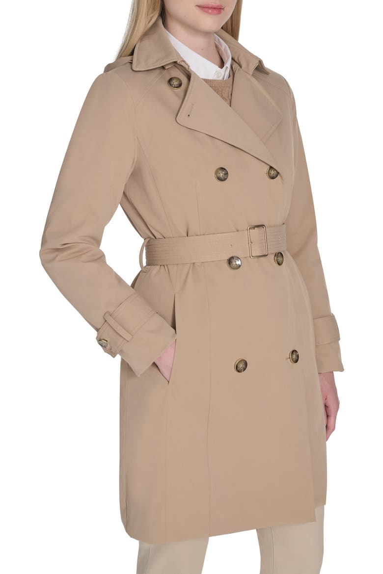Water Resistant Twill Hooded Trench Coat, Alternate, color, SAND