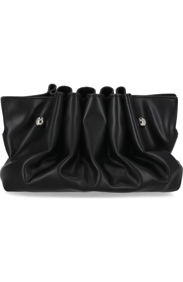 Jessica McClintock Shaye Pleated Clutch, Main, color, Black