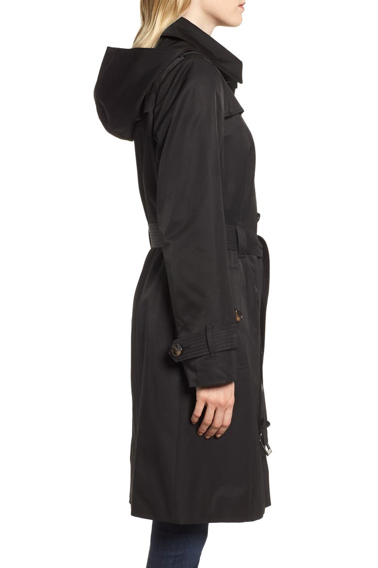 Knee Length Trench Coat, Alternate, color, BLACK