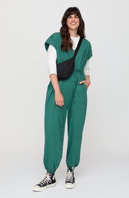 Turtledove London Rita Tie Waist Organic Cotton Jumpsuit