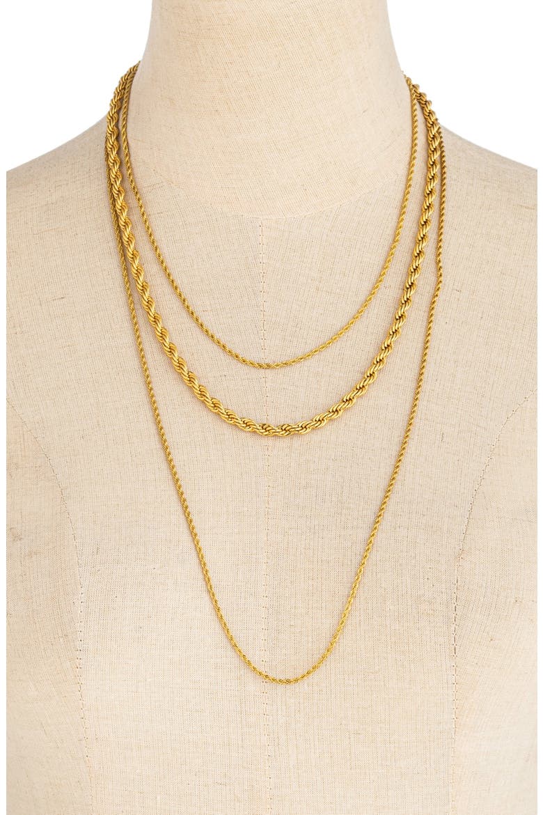 Set of 3 Ellie Rope Chain Necklaces, Alternate, color, GOLD