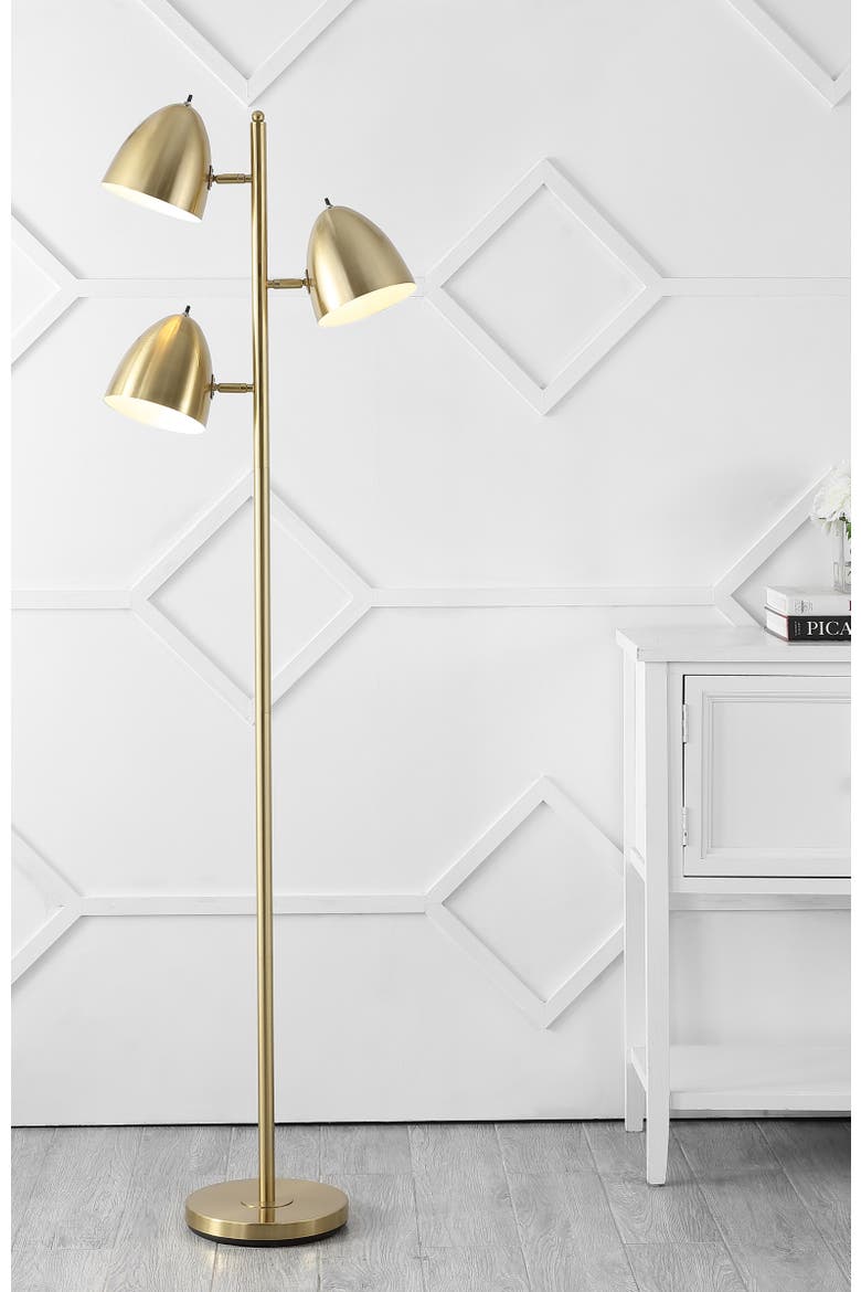 Billy 66.5" 3-Light Modern Contemporary Iron LED Floor Lamp, Brass Gold, Alternate, color, Brass Gold